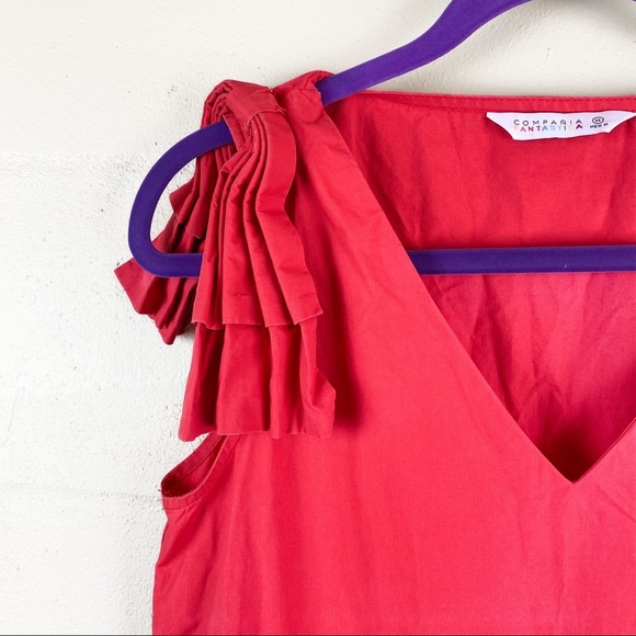 Rare ModCloth Compania Fantastica Red Mini Dress with Bow - Picture 5 of 10